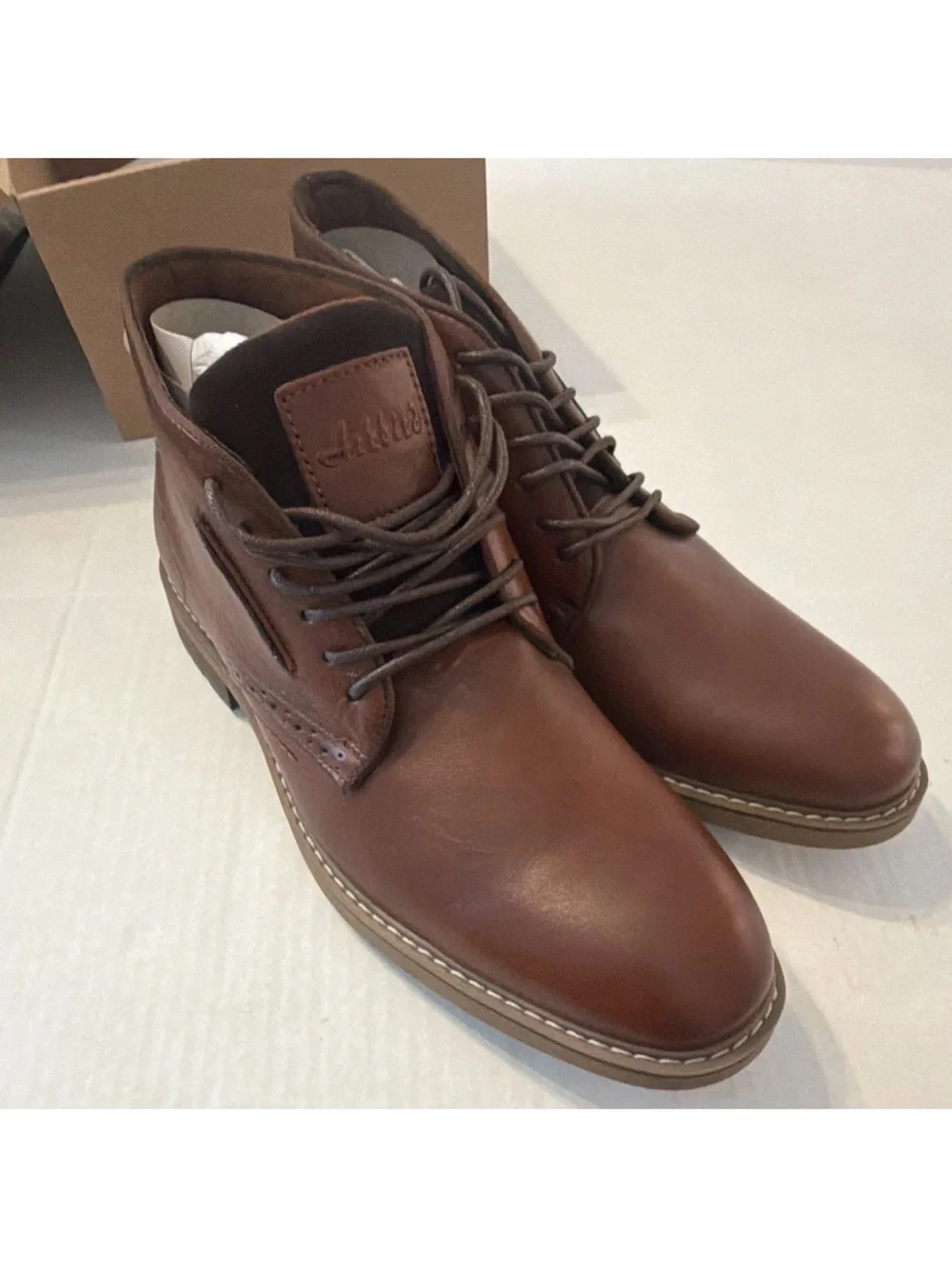 Arkbird Men's Brown Leather Chukka Boots